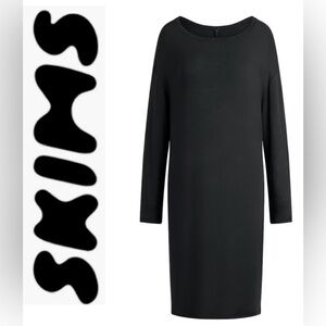SKIMS lightweight modal long sleeved tunic dress  NWT black-size M $98 onyx